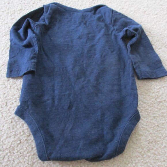 Baby Gap One Piece Onesie Infant Boys Size 3-6M Blue Long Sleeve Nautical Snap - Picture 4 of 4